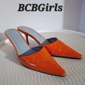 💟🤍BCBGirls orange heels >>>Merry-N orange 3" heel pointed toes Sz 9 w/box